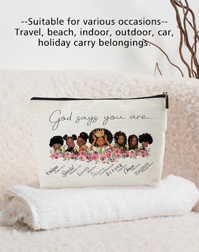 Inspirational African American Cosmetic Makeup Bag for Women - Travel & Gift
