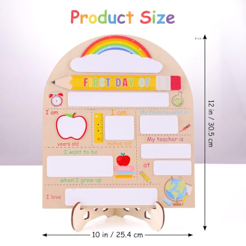 First Day of School Sign | Reusable Rainbow Wooden Photo Prop