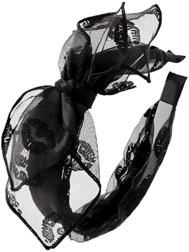 Gothic Black Bow Headband for Women - 80s Grunge & Emo Style