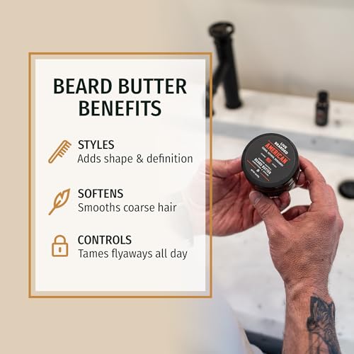 Live Bearded Beard Butter, 3 fl oz - Made in the USA - All-Natural Leave-in Conditioner and Softener with Shea | Executive Scent - Cedar, Vanilla