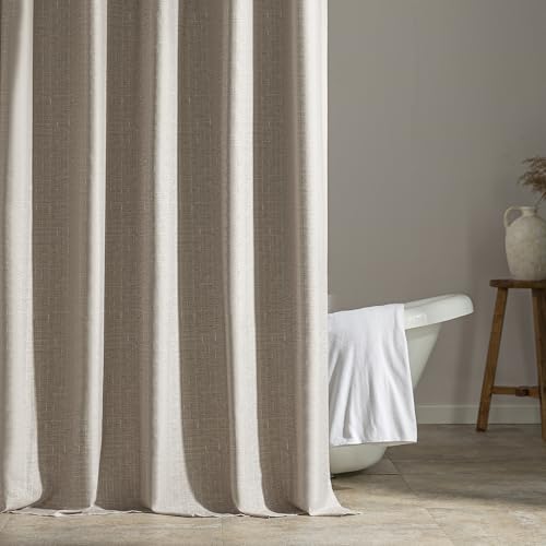 SLEEP ZONE Waterproof Beige Shower Curtain 72" x 72" - Geometric Design