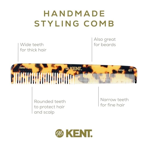 Kent 6T TY Handmade Fine & Wide Tooth Hair Comb - Yellow Tokyo Pack
