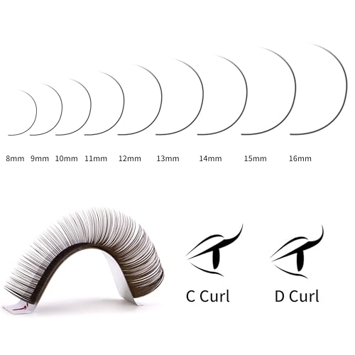 VEYES INC Dark Brown CC 0.03 Lash Extensions 8-16mm Mixed Length Tray - Natural Look