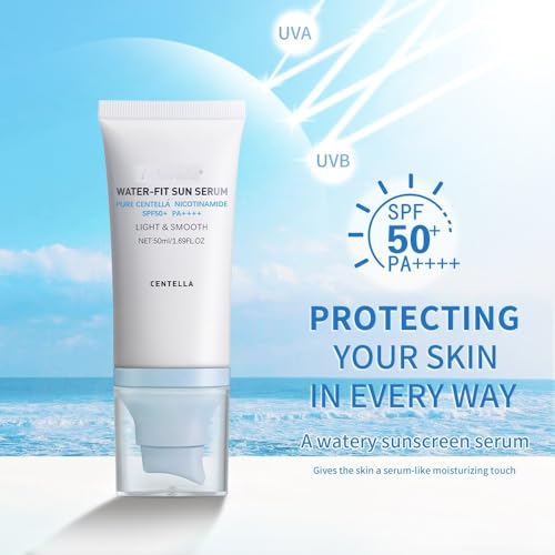OUKPANE Centella Sunscreen SPF 50 Water-Fit Sun Serum, Hydrating Long-Lasting Protection