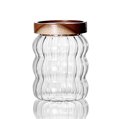 Airtight Glass Food Storage Container with Acacia Wood Lid - 1.5L