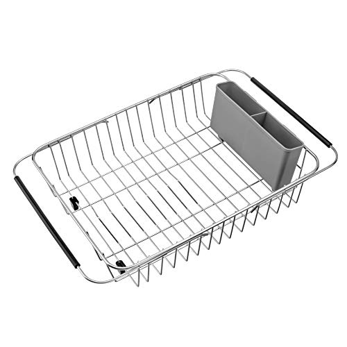iPEGTOP Utensil Drying Rack with Hooks - Kitchen Flatware Organizer