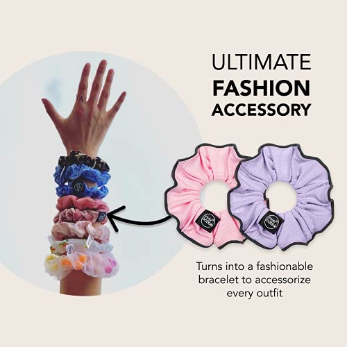 Invisibobble Spiral Hair Ties with Night Reflective Trim – Strong Elastic Hair Rings for Thick Hair