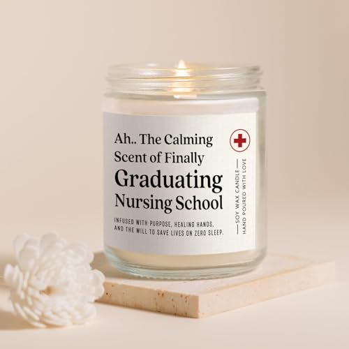 Nurse Graduation Gift Soy Candle - Lavender Scented 7oz for Future RNs