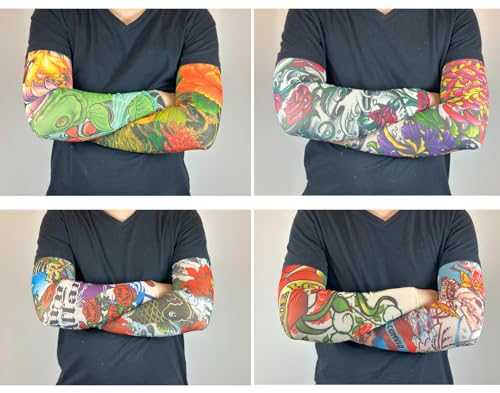 Temporary Tattoo Sleeves for Men - 8 Pcs UV Protection
