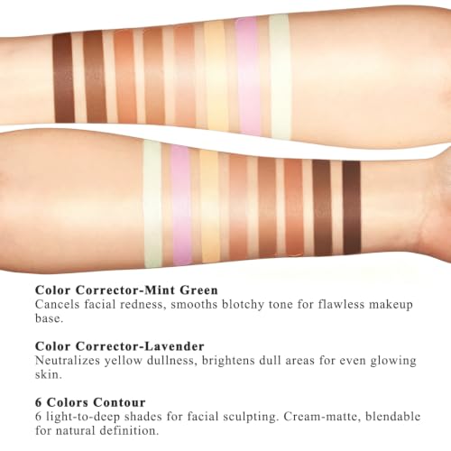Youngfocus Pink Contour & Highlighter Makeup Palette - 8 Color Vegan Cruelty-Free Face Sculpting Kit for Beginners