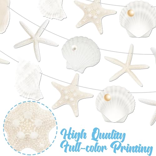 Beach Seashell Party Banners - Set of 3 Coastal Decorations