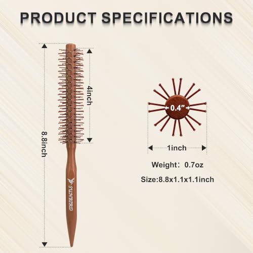 SUNBIRD Small Round Hair Brush for Short Hair Volumizing & Styling