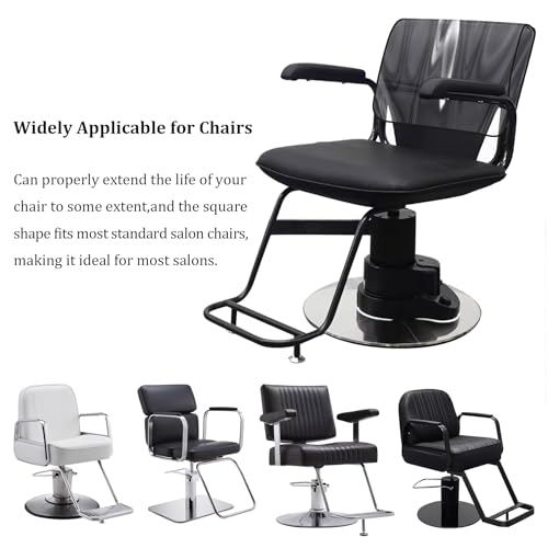 Philbinden 3-Pack Clear Square Salon Chair Back Covers, Waterproof & Reinforced – Fits Most Standard Chairs