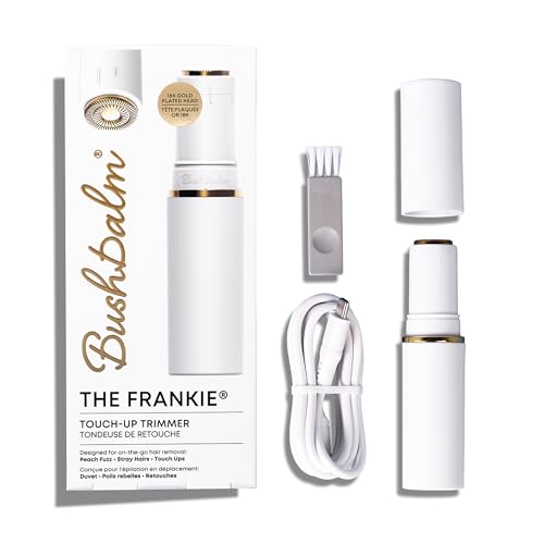 Bushbalm Touch-Up Trimmer for Face - Painless Facial Hair Remover for Peach Fuzz & Fine Hairs - Waterproof Cordless Rechargeable Grooming Tool with LED Light - Frankie