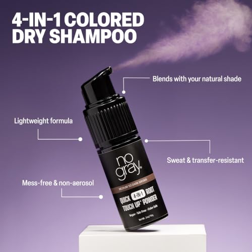 No Gray 4-in-1 Root Touch-Up Dry Shampoo Powder - Light to Medium Brown