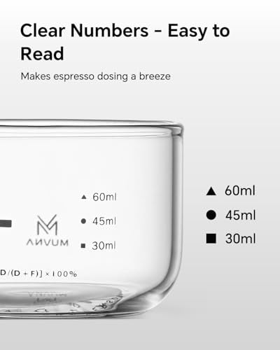 MUVNA Espresso Shot Glass with V-Spout - 60ml/2oz Precision Measuring