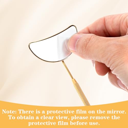Stainless Steel Lash Mirror 2-Pack – Half Moon Detachable Eyelash Inspection Mirrors for Lash Extensions