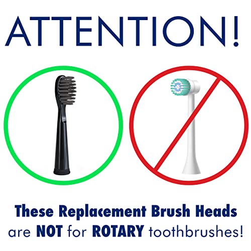 Sonic-FX 4 Pack Black Replacement Electric Toothbrush Heads Soft Charcoal Bristles