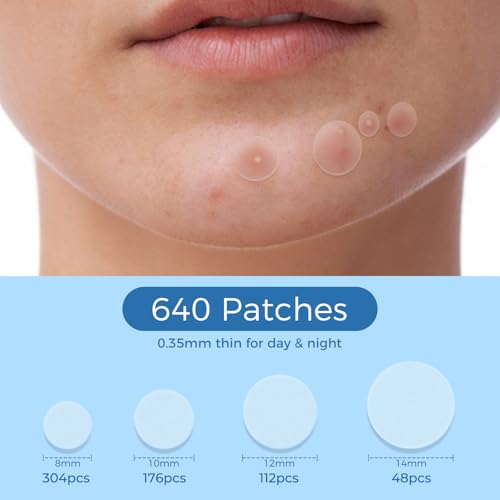 DATISEP Hydrocolloid Pimple Patches - 640 Count with Salicylic Acid