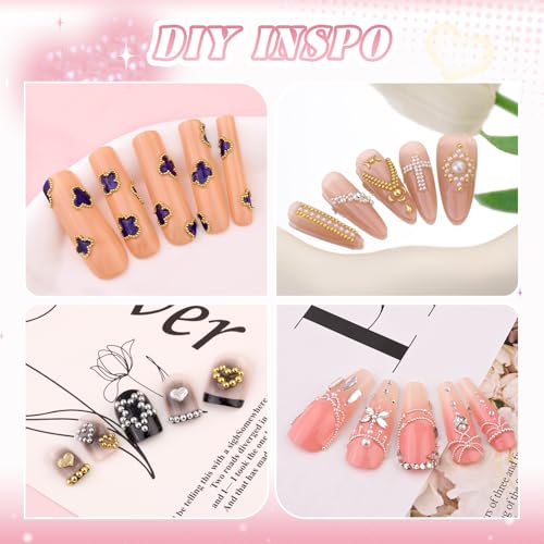 Nail Beads Set - Silver & Gold Caviar Beads for Nail Art