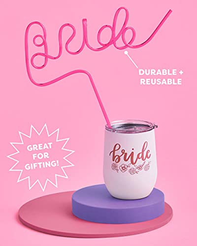 Hot Pink Bride Straw - Reusable Bachelorette Party Accessory
