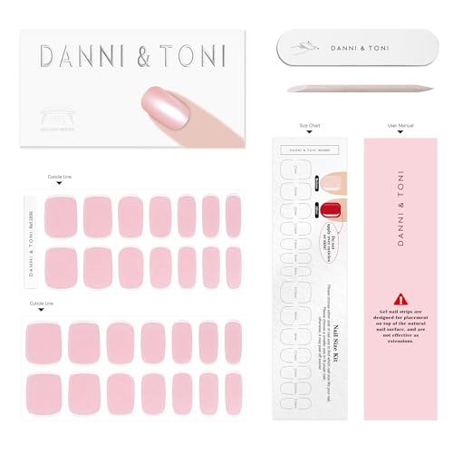 DANNI & TONI Semi-Cured Gel Nail Strips - Pearl Nude Mirror Gel Wraps