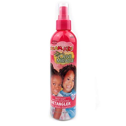 African Pride Dream Kids Olive Miracle Detangler 3 Pack 8 Oz - Moisturizes & Controls Frizz for Kids Hair