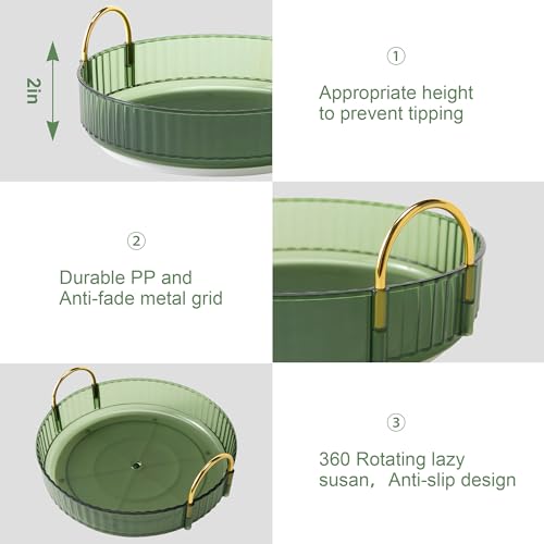 Rotating Makeup Organizer with 2 Tiers - 360 Degree Vanity Storage for Cosmetics & Skincare