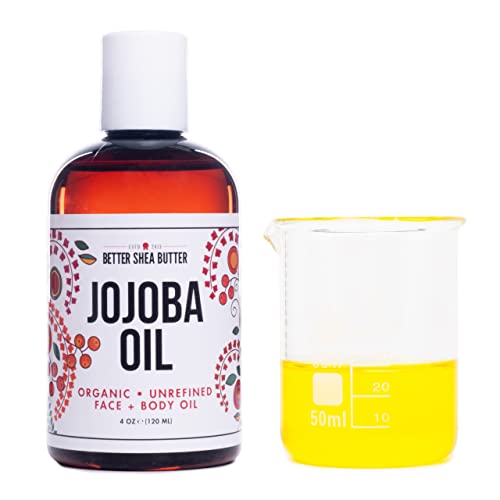 Organic Jojoba Oil for Skin, Hair & Body - 4 oz Pure Moisturizer