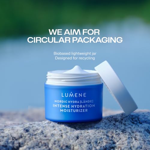 Lumene Nordic Hydra Intense Hydration Moisturizer - 1.7 Fl Oz | Lightweight Face Cream with Triple Hyaluronic Acid for All Skin Types