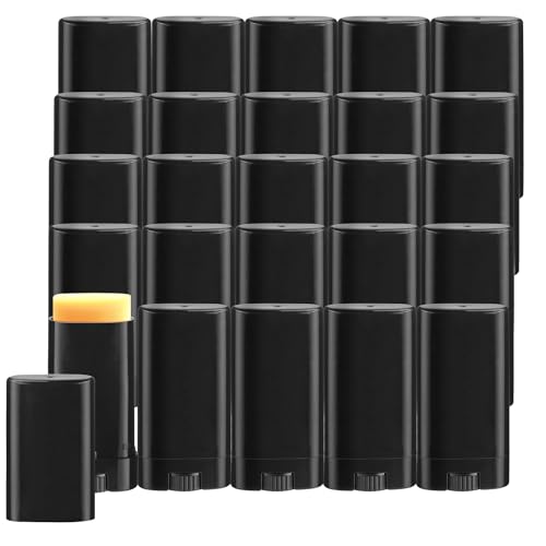 BOSMIOW 15ml Empty Black Deodorant Containers - 25 Pack Refillable Tubes
