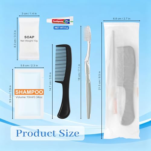 Travel Hygiene Kit - 25-Pack Toothbrush, Toothpaste, and Comb Set