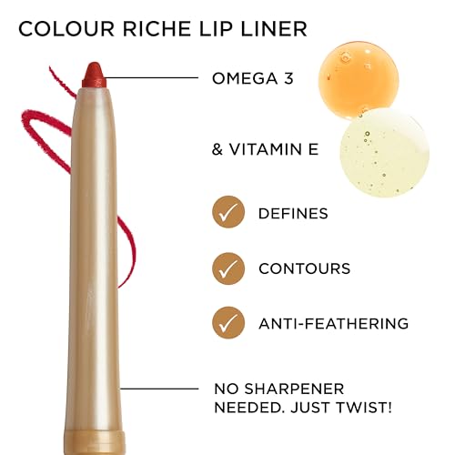 L'Oreal Paris Colour Riche Lip Liner Pencil, Creamy Lip Liner with Omega 3 and Vitamin E, 601 Worth It (Pinky Nude)