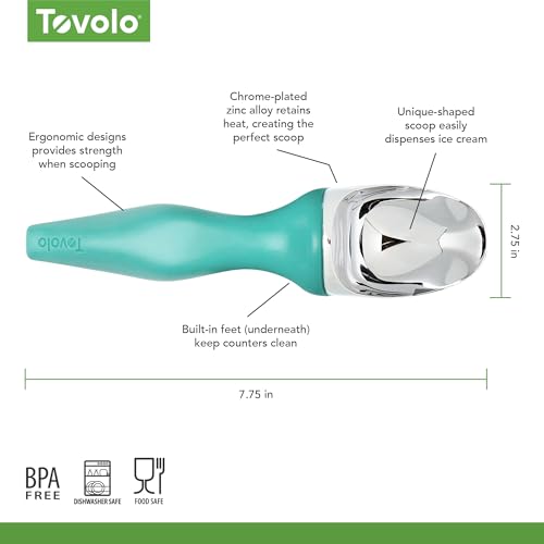 Tovolo Heavy Duty Ice Cream Scoop with Non-Slip Handle - Seafoam Green