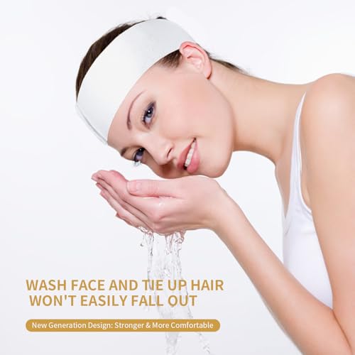 MoyRetty 40-Pack Disposable Elastic Facial Headbands for Spa & Skincare - Adjustable & Soft