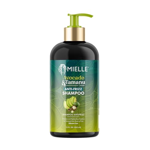 Mielle Organics Avocado & Tamanu Anti-Frizz Shampoo, 12oz - Sulfate Free for Curly & Straight Hair