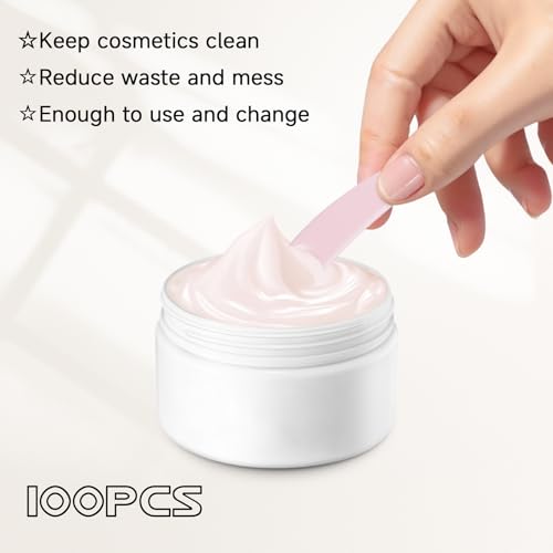 100 PCS Mini Makeup Spatulas - Reusable Plastic Beauty Tools