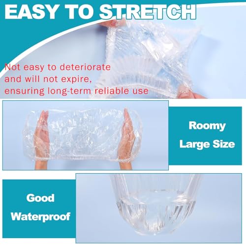 50 PCS Extra Large Disposable Shower Caps - Waterproof Elastic Hair Covers