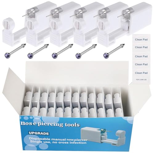 72Pcs Disposable Nose Piercing Gun Kit with Nose Studs and Cleaning Tools