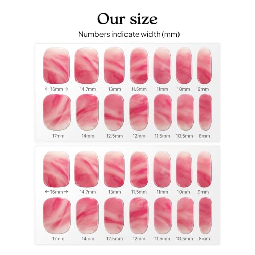 Heyhae Sun-Cured Gel Nail Strips - Ready-to-Wear Marble Design, No LED Needed