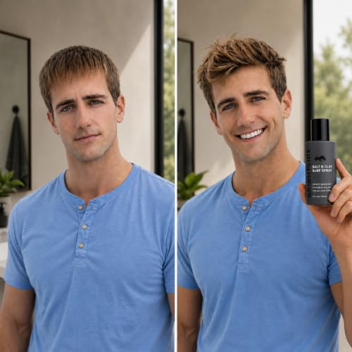 BRIGHTSIDE Sea Salt Spray for Men – 3oz Travel Size, Volumizing & Texturizing