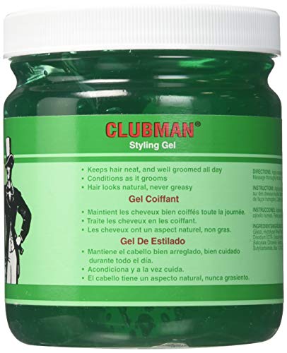 Preuklsxm Clubman Styling Gel for Men - 16oz Pack of 2, Alcohol-Free Hair Styling
