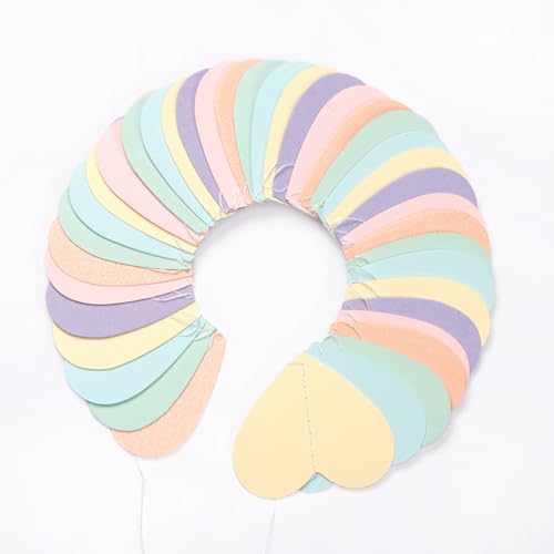 Pastel Rainbow Heart Garland - 52FT Party Streamers for Events