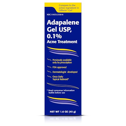 TARO Adapalene 0.1% Gel - Paraben-Free Acne Treatment for Sensitive Skin (1.6 Oz)