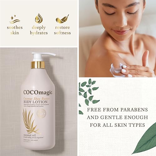 Cocomagic Coconut Shea Butter Body Lotion, Deeply Hydrating, 32 Fl Oz