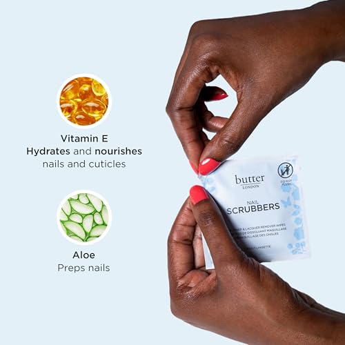 butter LONDON Nail Scrubbers - 10 Pre-Soaked Nail Polish Remover Pads