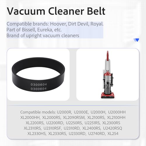 Oreck XL Vacuum Cleaner Belts Replacement (10-Pack) - Part #0300604