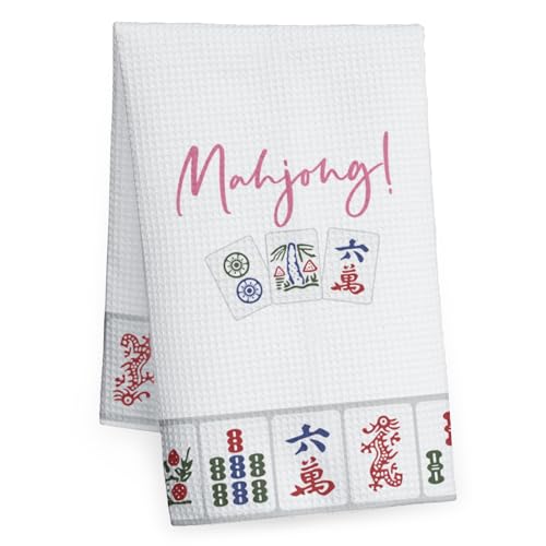 Floral Mahjong Decorative Dish Towels - 16x24 inches