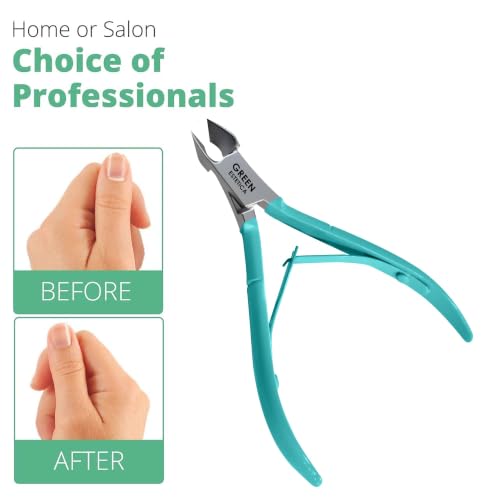 Green Estetica Cyan Cuticle Nipper - Professional Nail Care Tool, 9 Color Variants