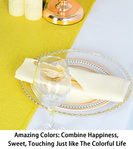Yellow Sequin Table Runner 12x72 Inch - 2 Pack for Parties